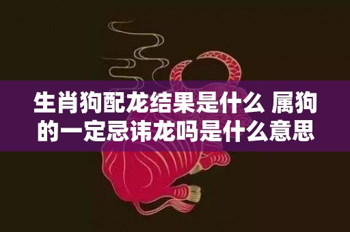 生肖狗配龙结果是什么 属狗的一定忌讳龙吗是什么意思