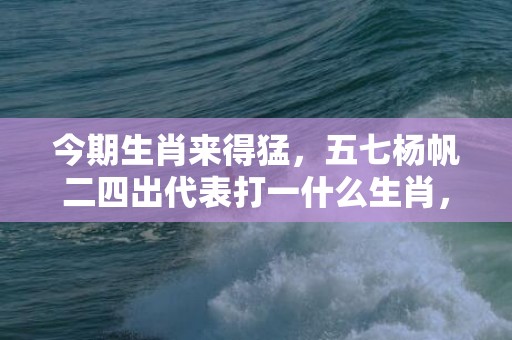 今期生肖来得猛，五七杨帆二四出代表打一什么生肖，成语落实解释释义