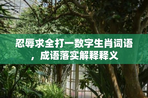 忍辱求全打一数字生肖词语，成语落实解释释义