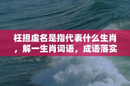 枉担虚名是指代表什么生肖，解一生肖词语，成语落实解释释义