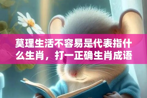 莫理生活不容易是代表指什么生肖，打一正确生肖成语落实释义