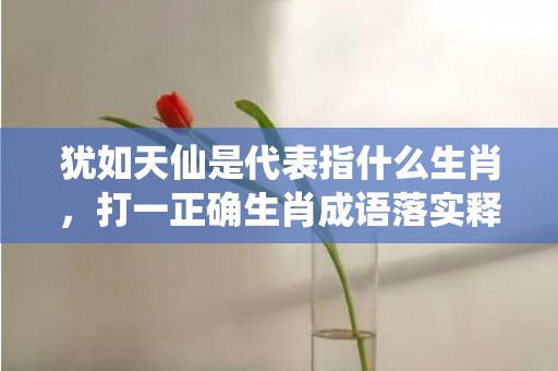 犹如天仙是代表指什么生肖，打一正确生肖成语落实释义
