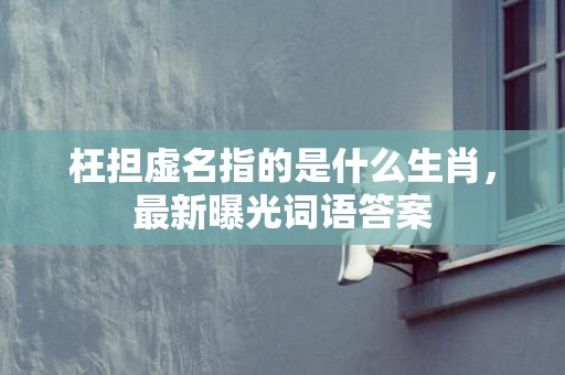 枉担虚名指的是什么生肖，最新曝光词语答案