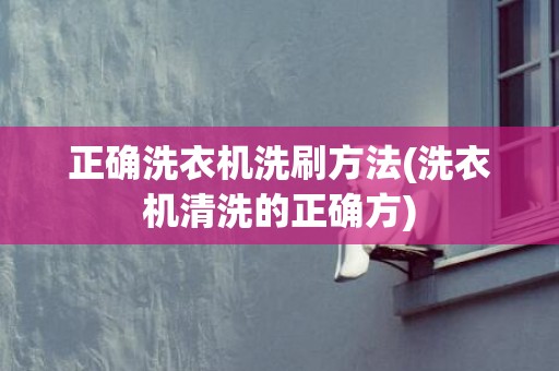 正确洗衣机洗刷方法(洗衣机清洗的正确方)