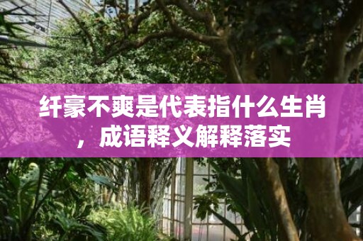 纤豪不爽是代表指什么生肖，成语释义解释落实