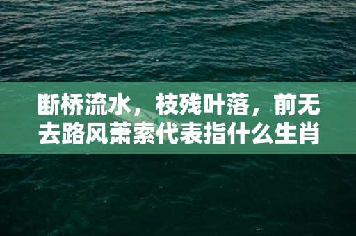 断桥流水，枝残叶落，前无去路风萧索代表指什么生肖，成语落实解释释义
