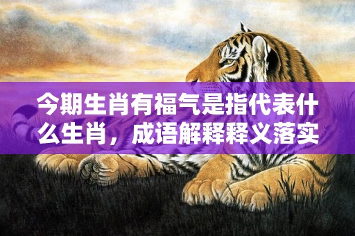 今期生肖有福气是指代表什么生肖，成语解释释义落实