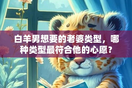 白羊男想要的老婆类型，哪种类型最符合他的心愿？