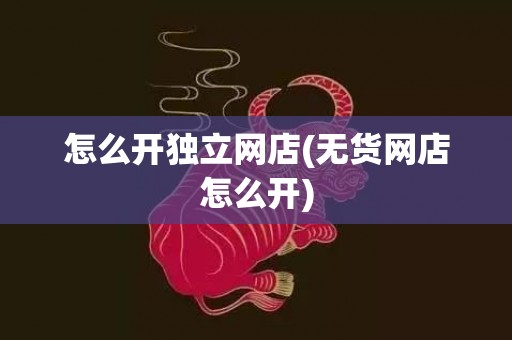怎么开独立网店(无货网店怎么开)