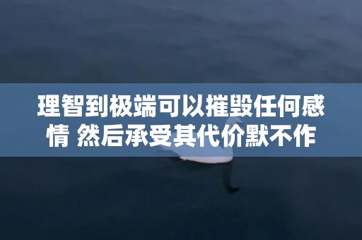 理智到极端可以摧毁任何感情 然后承受其代价默不作声，理智到极端可以摧毁任何感情