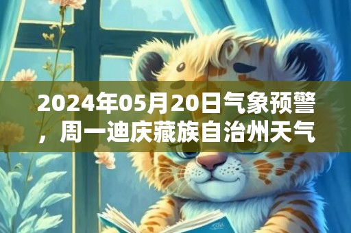 2024年05月20日气象预警，周一迪庆藏族自治州天气预报 大部多云转阵雨