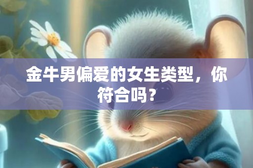 金牛男偏爱的女生类型，你符合吗？