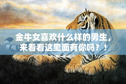 金牛女喜欢什么样的男生，来看看这里面有你吗？！
