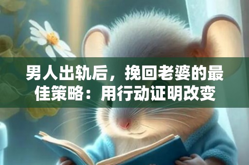 男人出轨后，挽回老婆的最佳策略：用行动证明改变