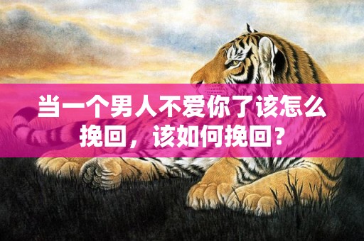 当一个男人不爱你了该怎么挽回，该如何挽回？