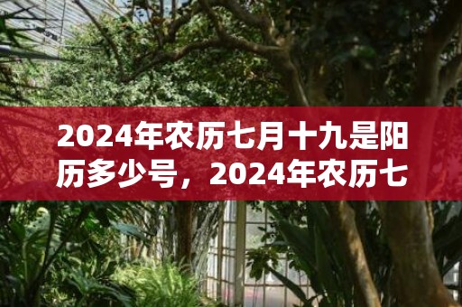 2024年农历七月十九是阳历多少号，2024年农历七月十七日出生的男孩是什么命运