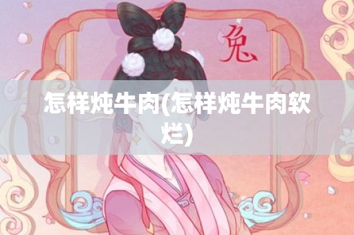 怎样炖牛肉(怎样炖牛肉软烂)
