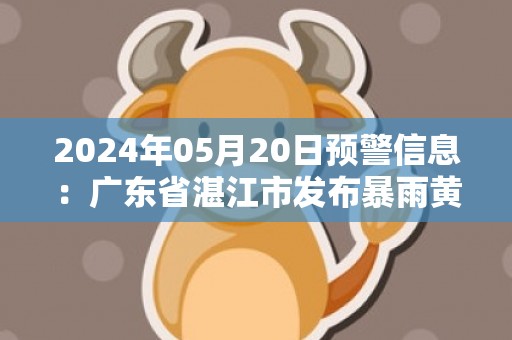2024年05月20日预警信息：广东省湛江市发布暴雨黄色预警