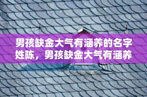 男孩缺金大气有涵养的名字姓陈，男孩缺金大气有涵养的名字