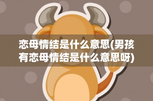 恋母情结是什么意思(男孩有恋母情结是什么意思呀)