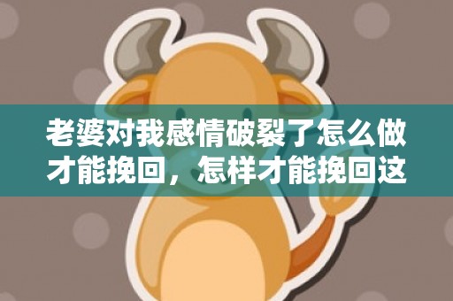老婆对我感情破裂了怎么做才能挽回，怎样才能挽回这个家？