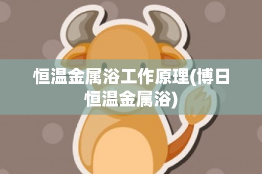恒温金属浴工作原理(博日恒温金属浴)