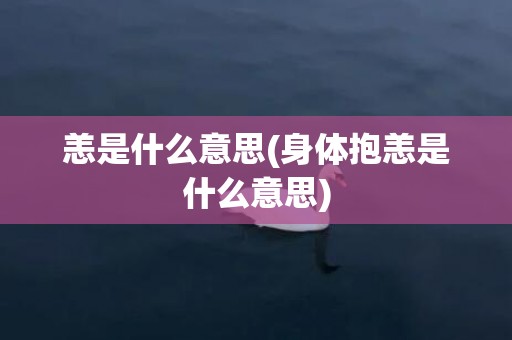 恙是什么意思(身体抱恙是什么意思)