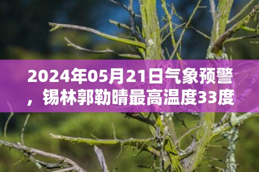 2024年05月21日气象预警，锡林郭勒晴最高温度33度