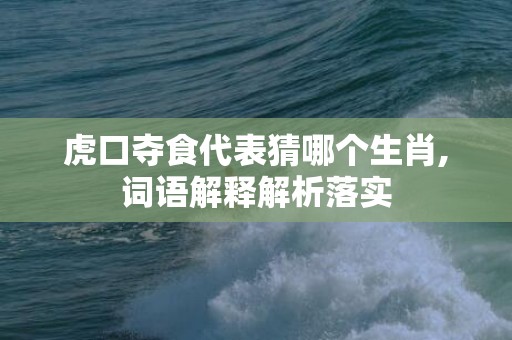 虎口夺食代表猜哪个生肖,词语解释解析落实