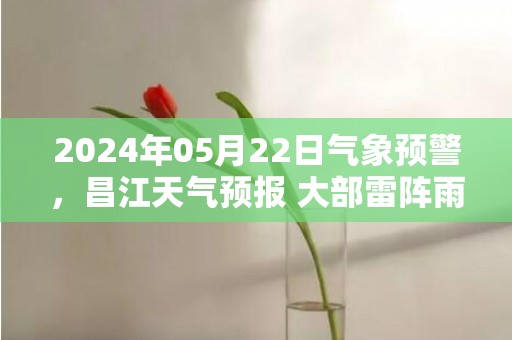 2024年05月22日气象预警，昌江天气预报 大部雷阵雨