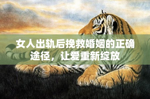 女人出轨后挽救婚姻的正确途径，让爱重新绽放