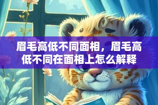 眉毛高低不同面相，眉毛高低不同在面相上怎么解释