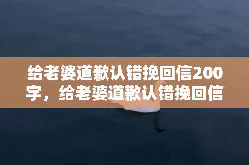 给老婆道歉认错挽回信200字，给老婆道歉认错挽回信200字的相关标题：