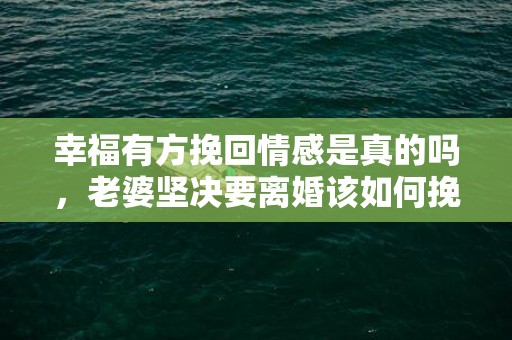幸福有方挽回情感是真的吗，老婆坚决要离婚该如何挽回，如何挽回？