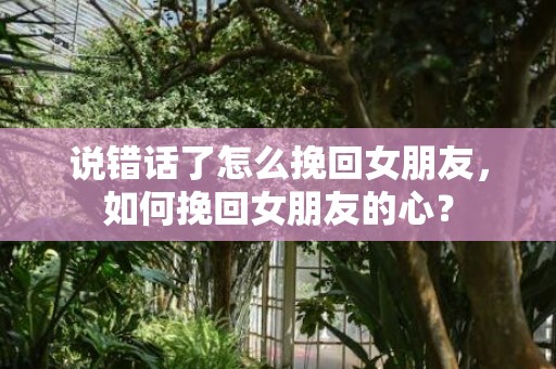 说错话了怎么挽回女朋友，如何挽回女朋友的心？