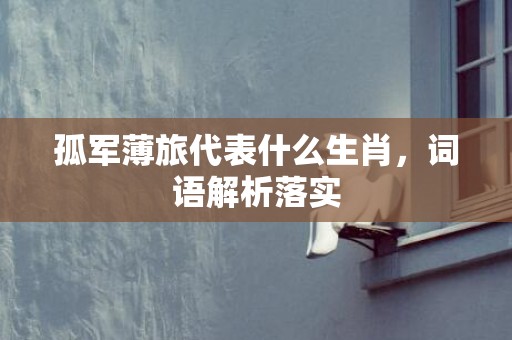 孤军薄旅代表什么生肖，词语解析落实插图