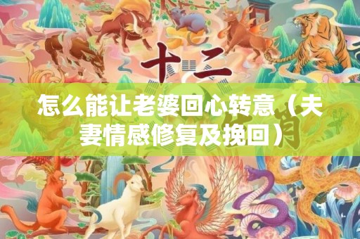 怎么能让老婆回心转意（夫妻情感修复及挽回）