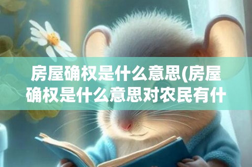 房屋确权是什么意思(房屋确权是什么意思对农民有什么好处)