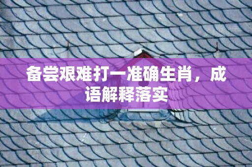 备尝艰难打一准确生肖，成语解释落实插图