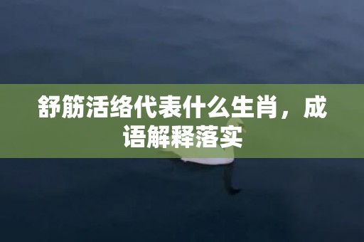 舒筋活络代表什么生肖，成语解释落实插图