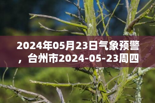 2024年05月23日气象预警，台州市2024-05-23周四天气预报 大部小雨转多云