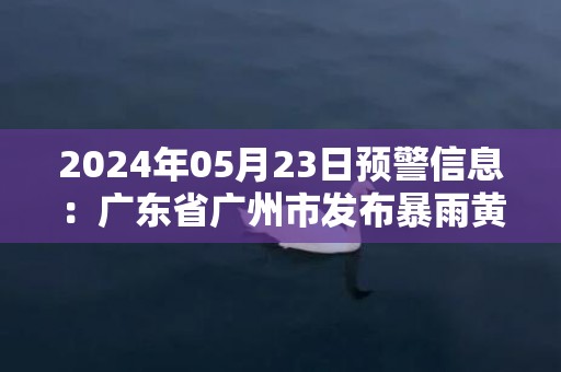2024年05月23日预警信息：广东省广州市发布暴雨黄色预警