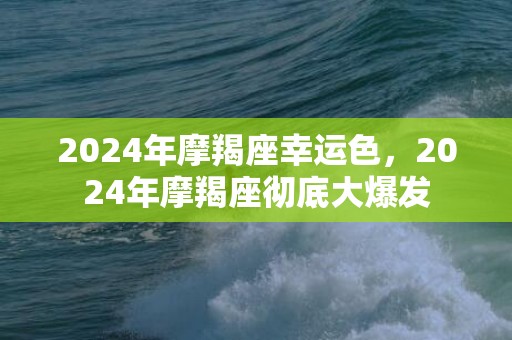 2024年摩羯座幸运色，2024年摩羯座彻底大爆发