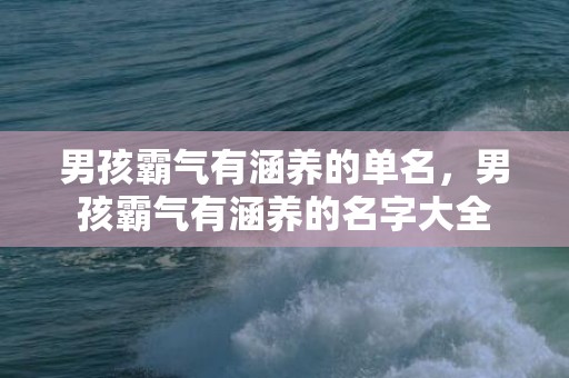 男孩霸气有涵养的单名，男孩霸气有涵养的名字大全