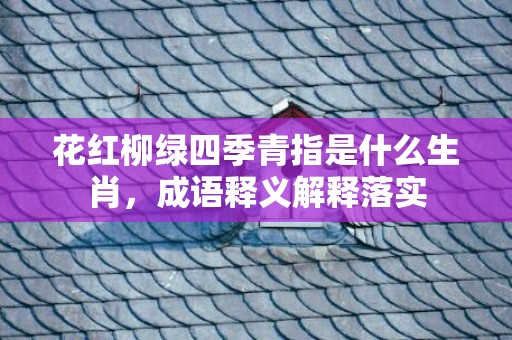 花红柳绿四季青指是什么生肖，成语释义解释落实插图