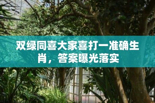 双绿同喜大家喜打一准确生肖，答案曝光落实插图