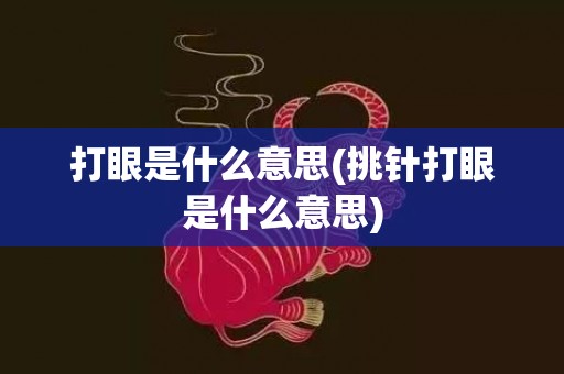 打眼是什么意思(挑针打眼是什么意思)
