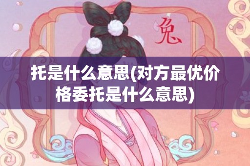 托是什么意思(对方最优价格委托是什么意思)