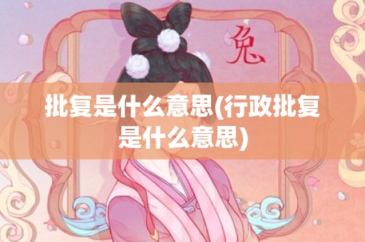 批复是什么意思(行政批复是什么意思)