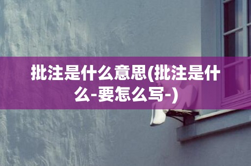 批注是什么意思(批注是什么-要怎么写-)